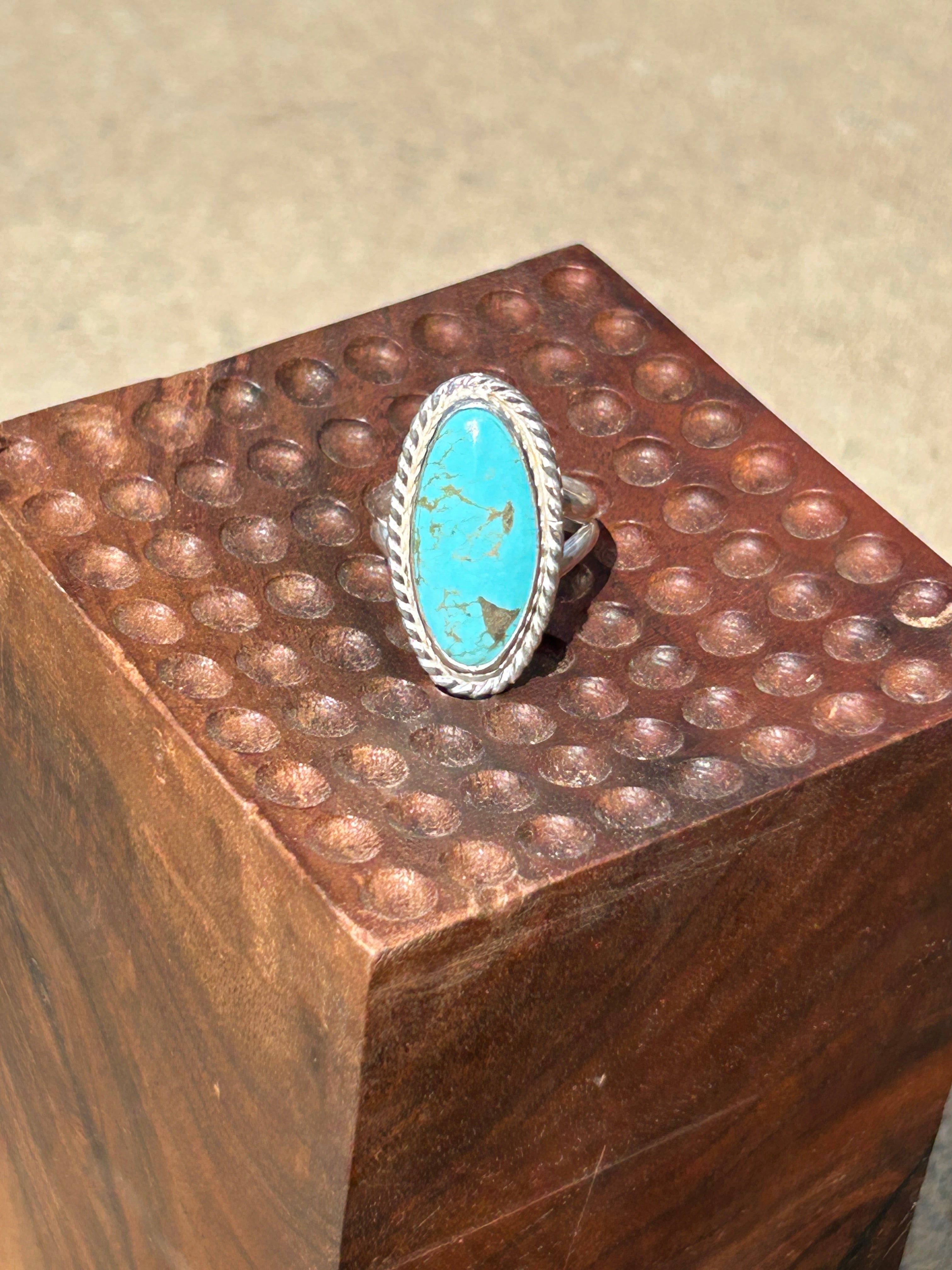 Blue Sonoran Turquoise Ring size 8