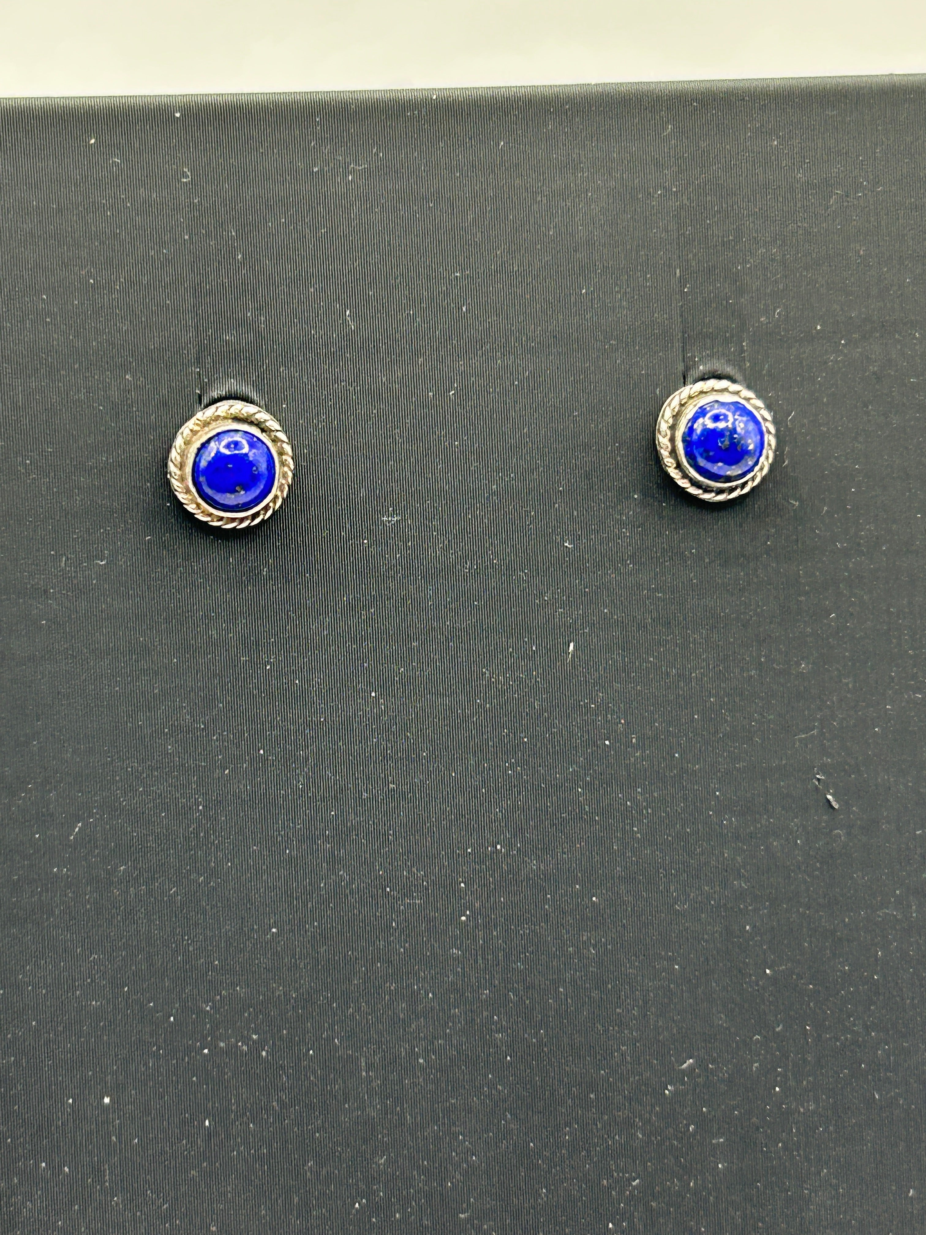 Tiny Blue Lapis Lazuli Stud Earrings