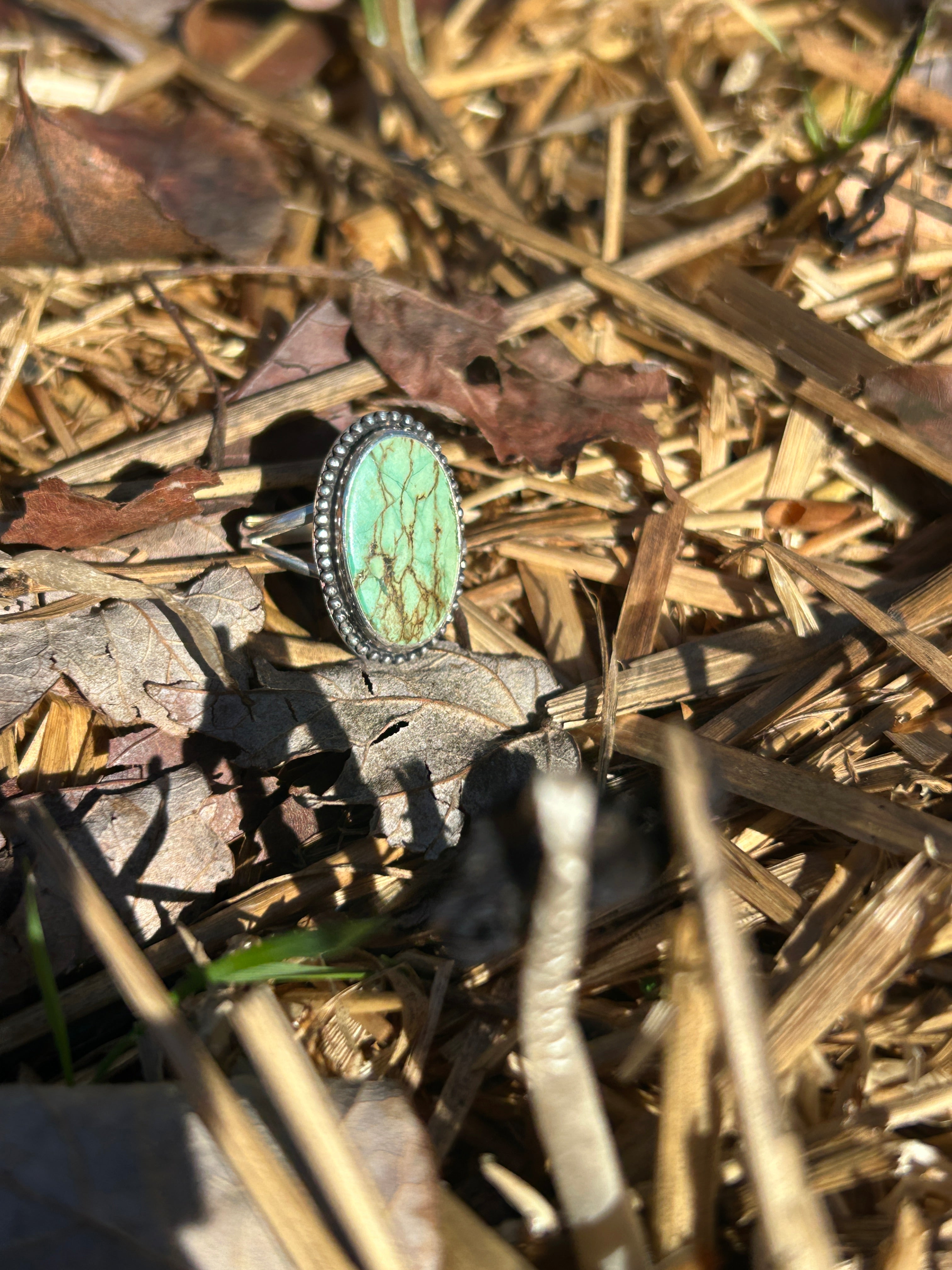 Turquoise and Sterling silver ring size 7