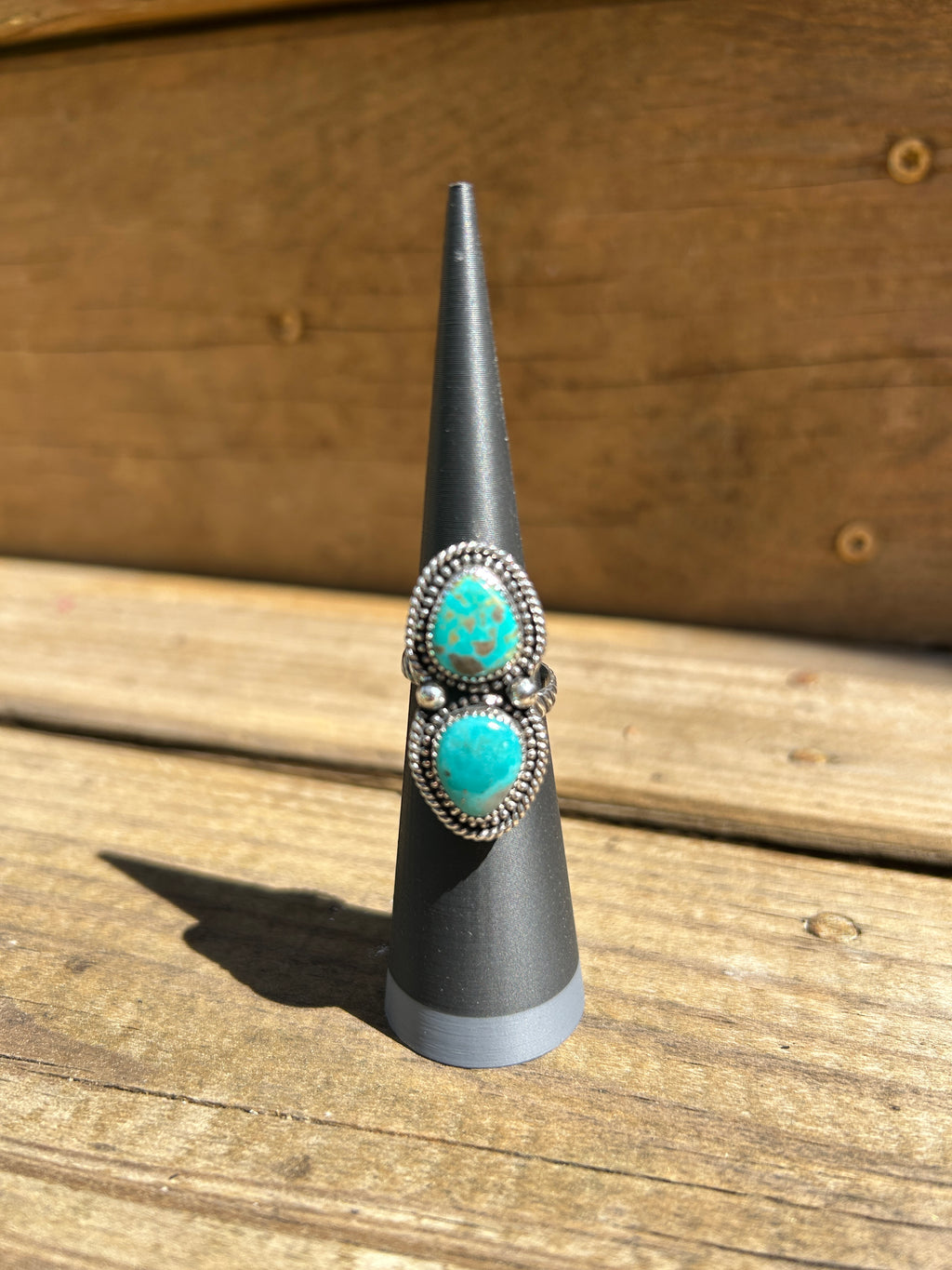 Beautiful Sonoran Turquoise and Sterling Silver adjustable ring