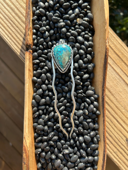 Chrysocolla French Hair Pin