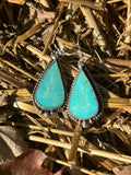 Turquoise and Sterling Silver Dangle drop earrings