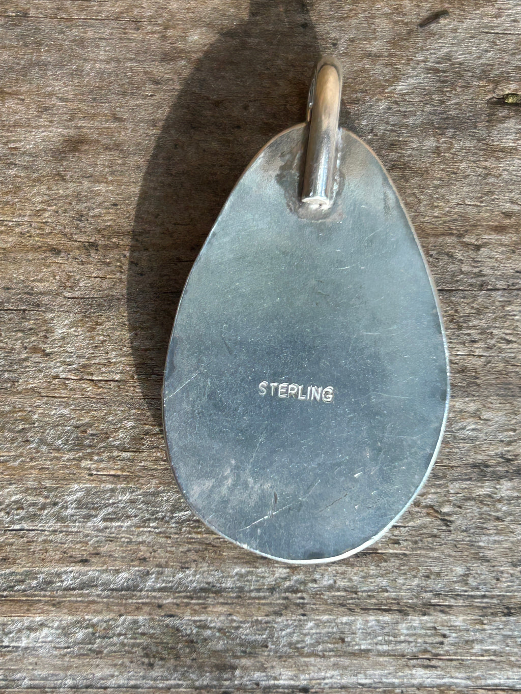 Large Turquoise and Sterling Silver Pendant