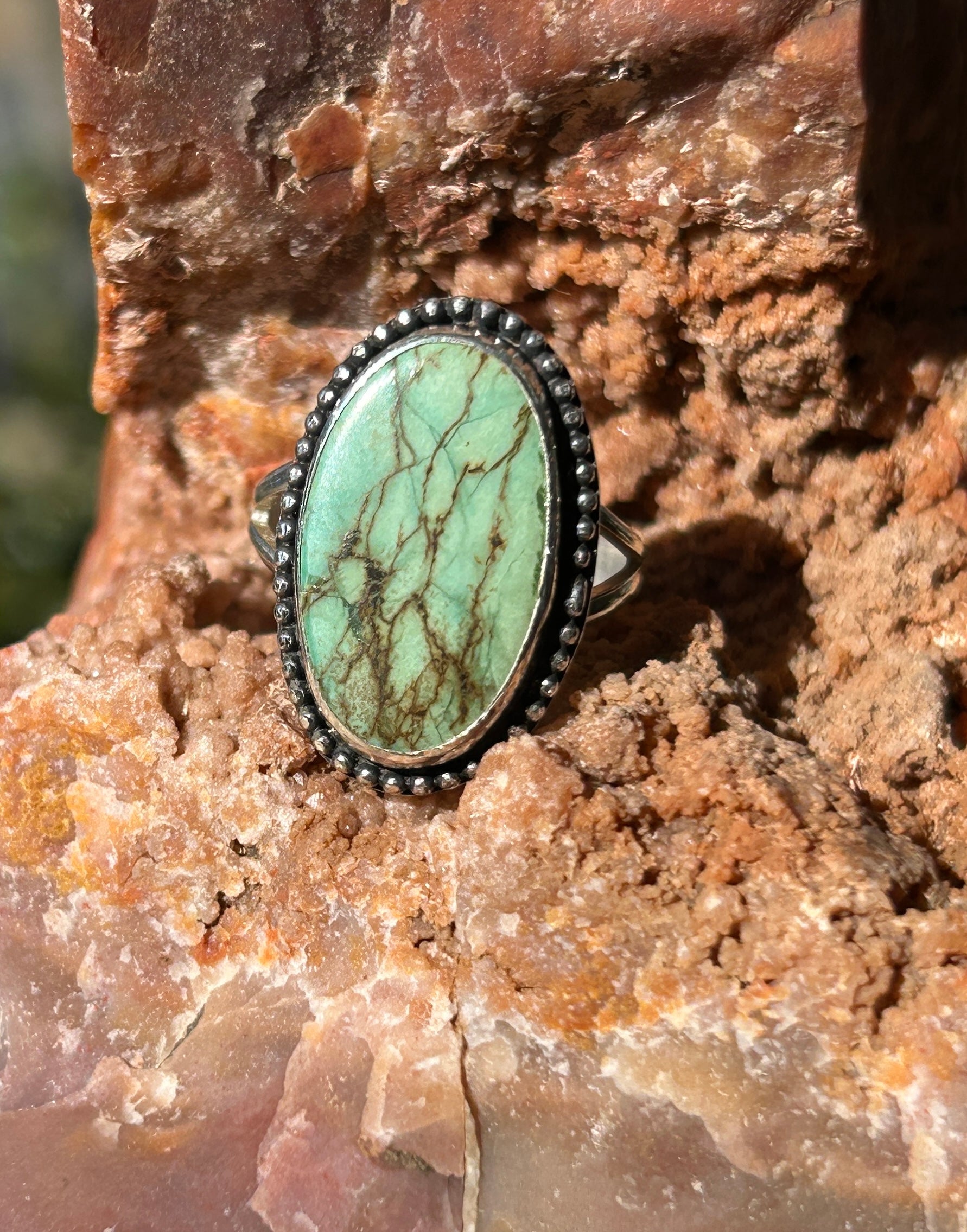 Turquoise and Sterling silver ring size 7