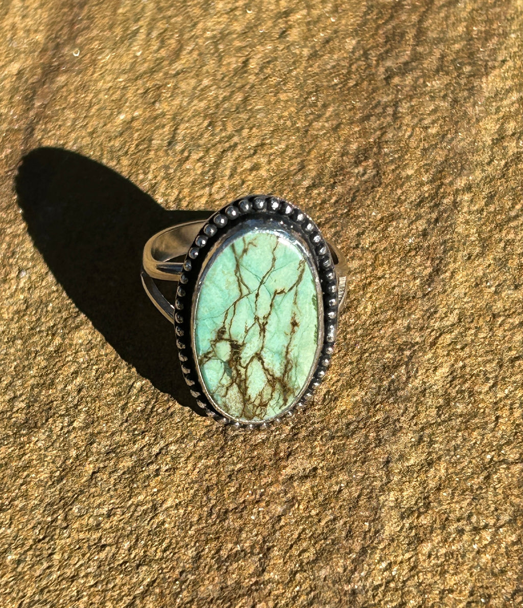 Turquoise and Sterling silver ring size 7