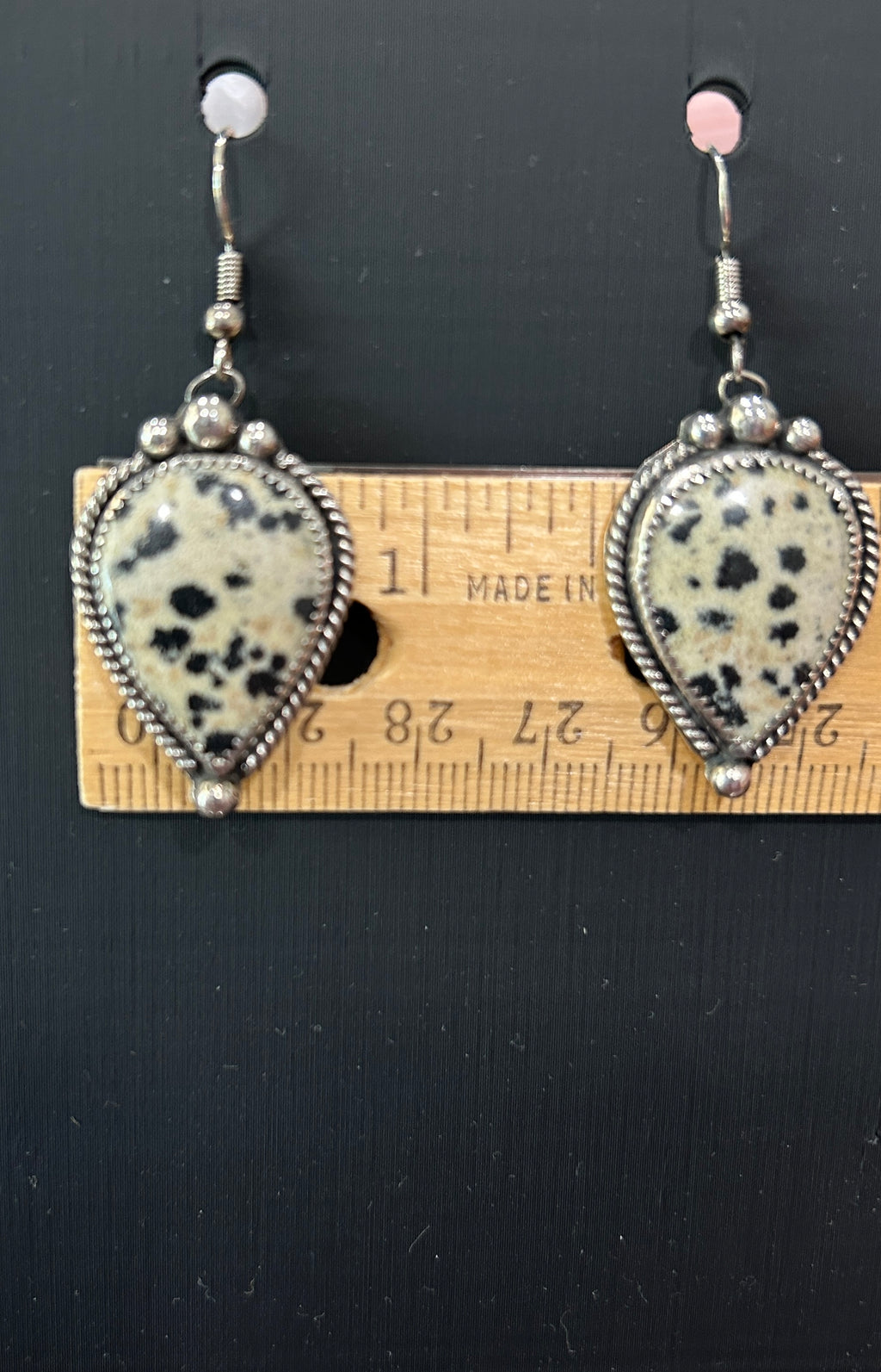 Dalmatian Jasper and Sterling Silver Earrings