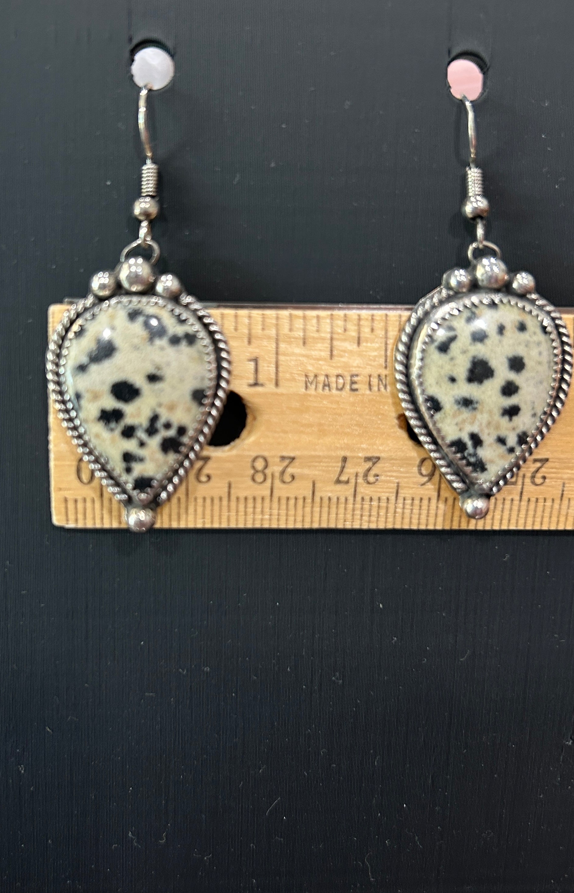 Dalmatian Jasper and Sterling Silver Earrings