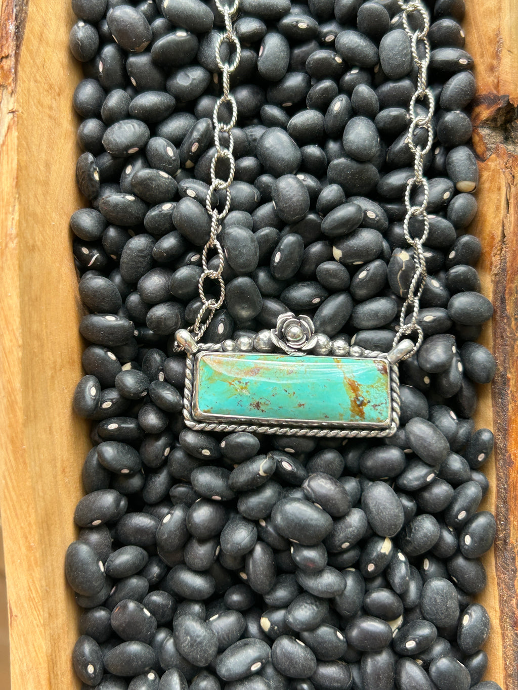 Sonoran Turquoise and Sterling Silver Bar Necklace