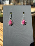 Purple spiny Sterling Silver Dangle Earrings