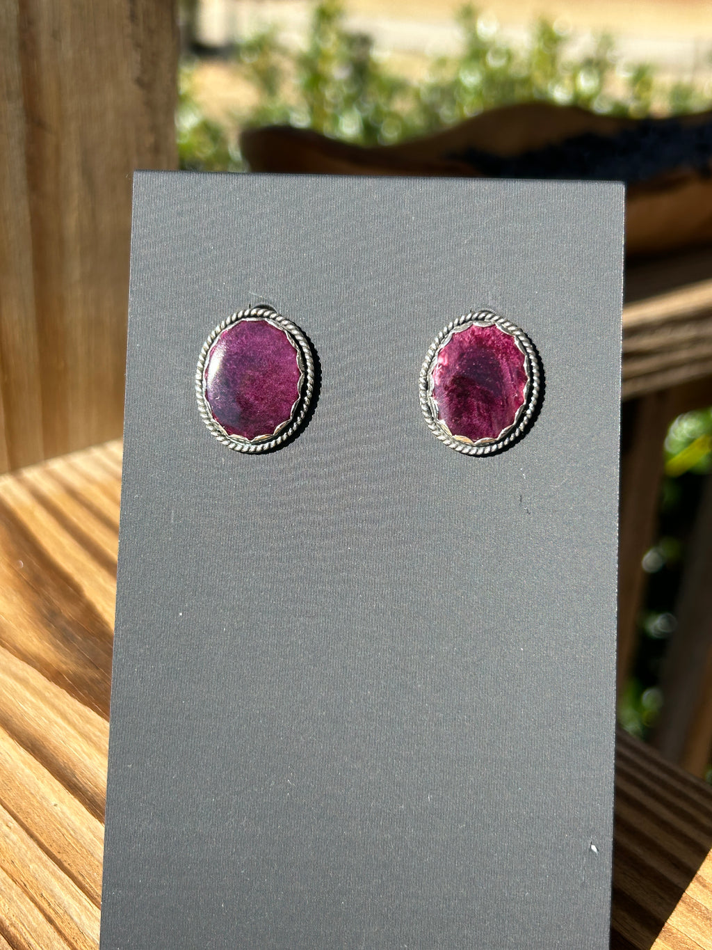 Purple Spiny Stud Earrings