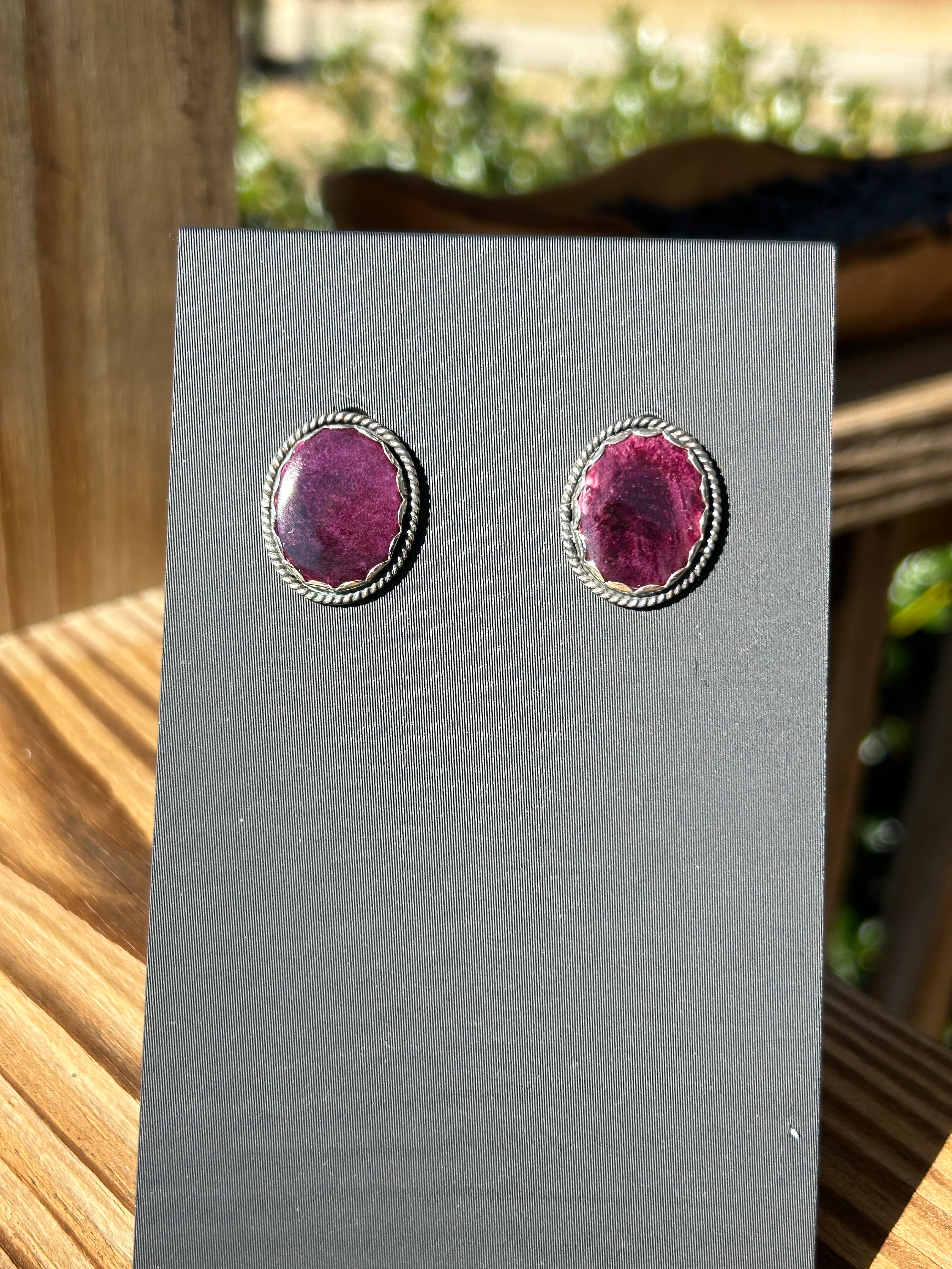 Purple Spiny Stud Earrings