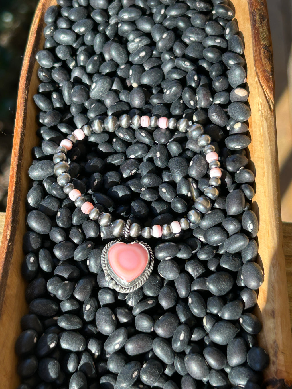 Pink Conch and Sterling Silver Pearl Charm Bracelet