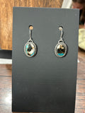 White buffalo, copper and turquoise in Sterling Silver dangle earrings