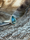 Teal Turquoise Sterling Silver Ring, Size 6