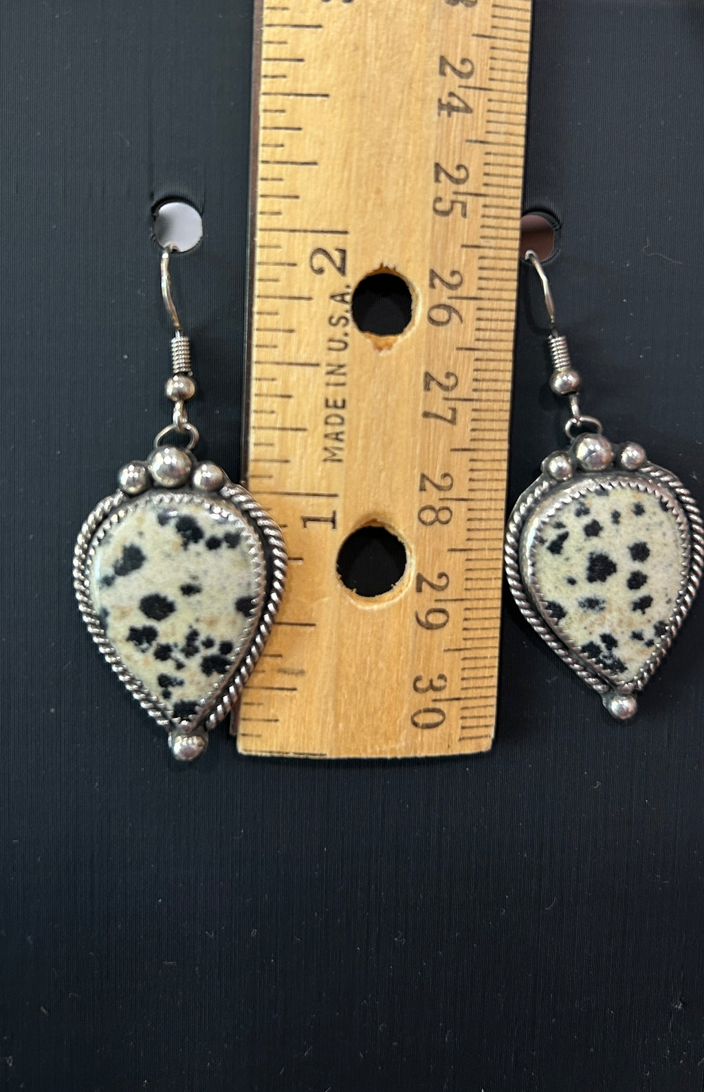 Dalmatian Jasper and Sterling Silver Earrings