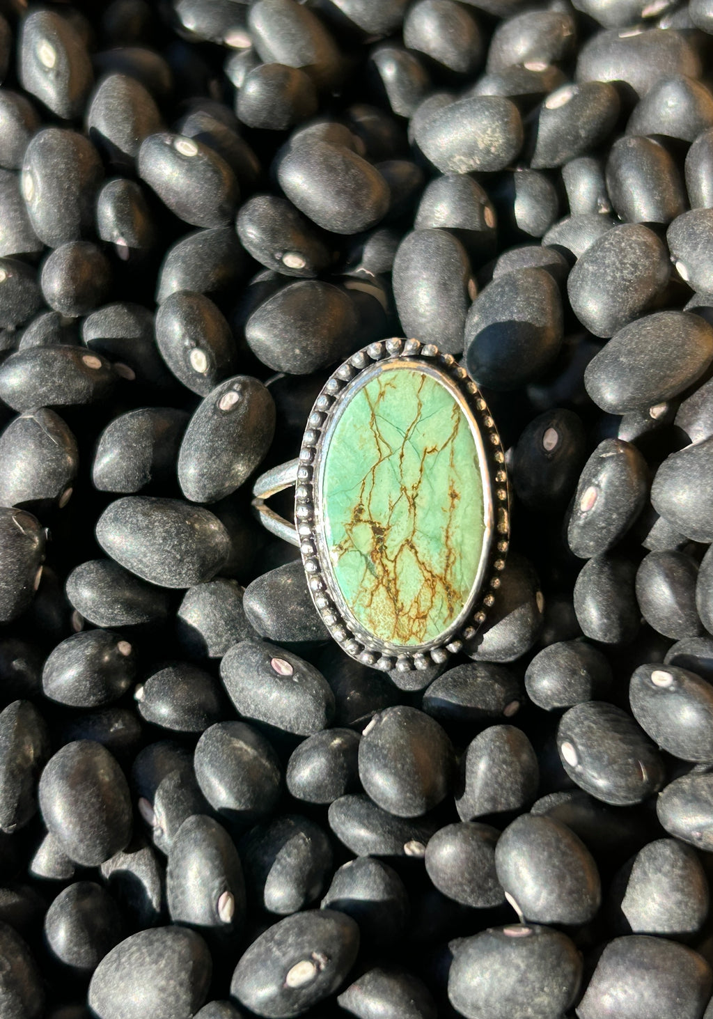 Turquoise and Sterling silver ring size 7