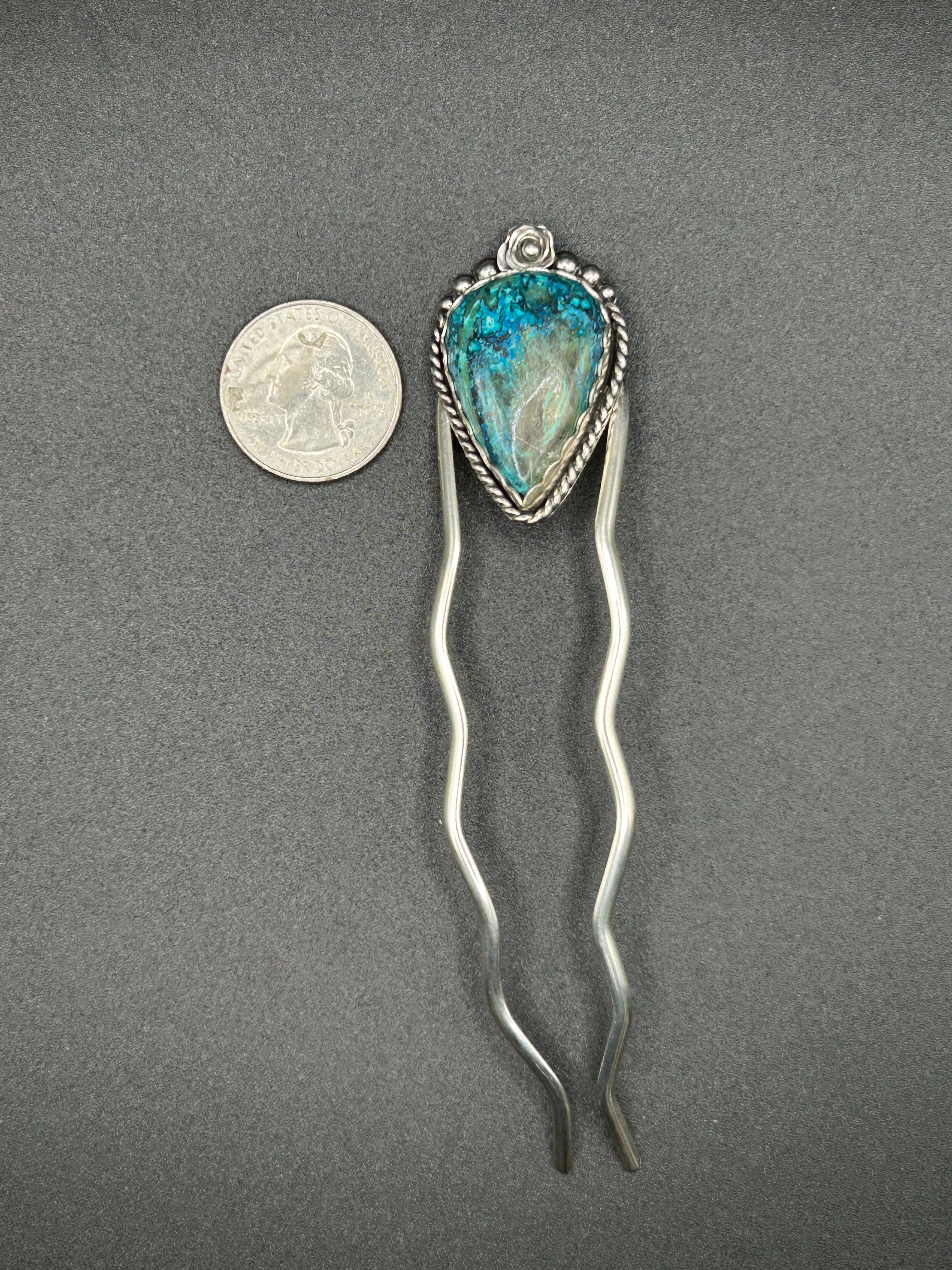 Chrysocolla French Hair Pin