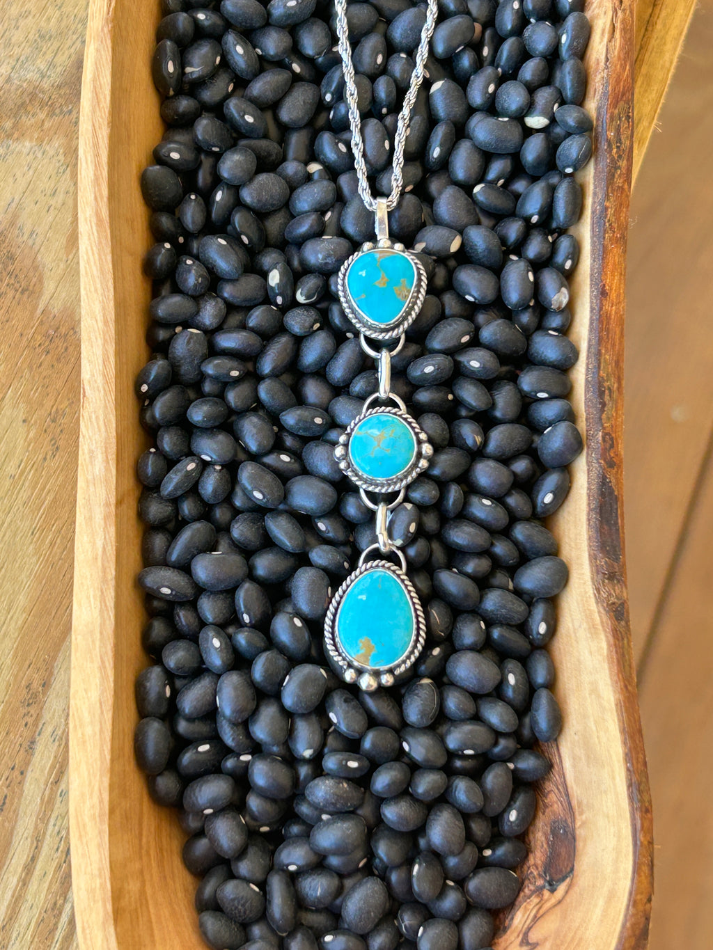 Turquoise and Sterling Silver 5 in 1 Choker Charm Lariat Necklace