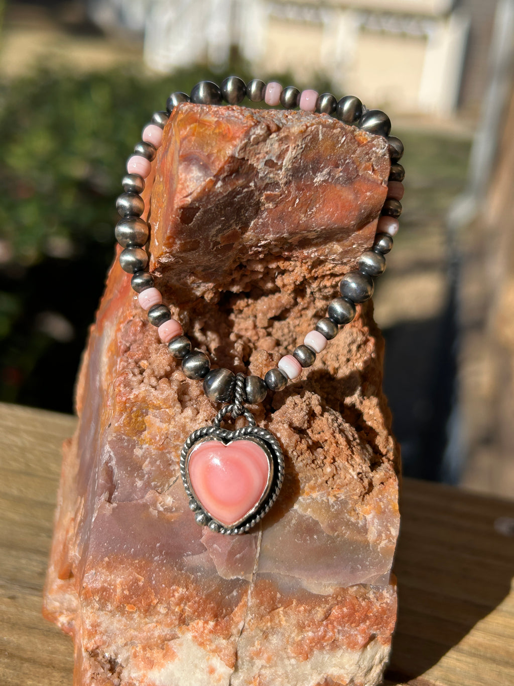 Pink Conch and Sterling Silver Pearl Charm Bracelet
