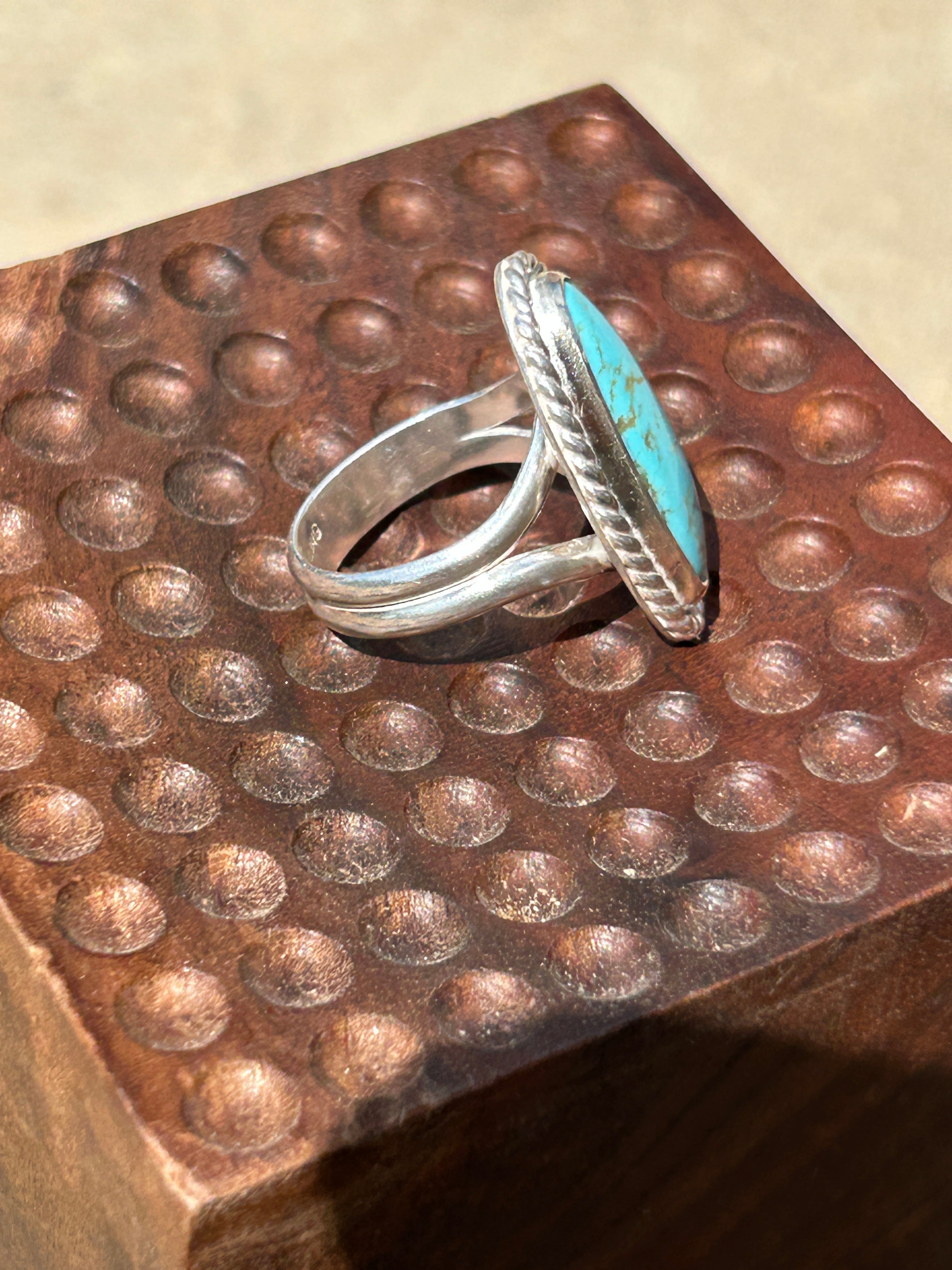 Blue Sonoran Turquoise Ring size 8