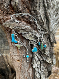 Sterling silver and Turquoise Western Charm Bracelet