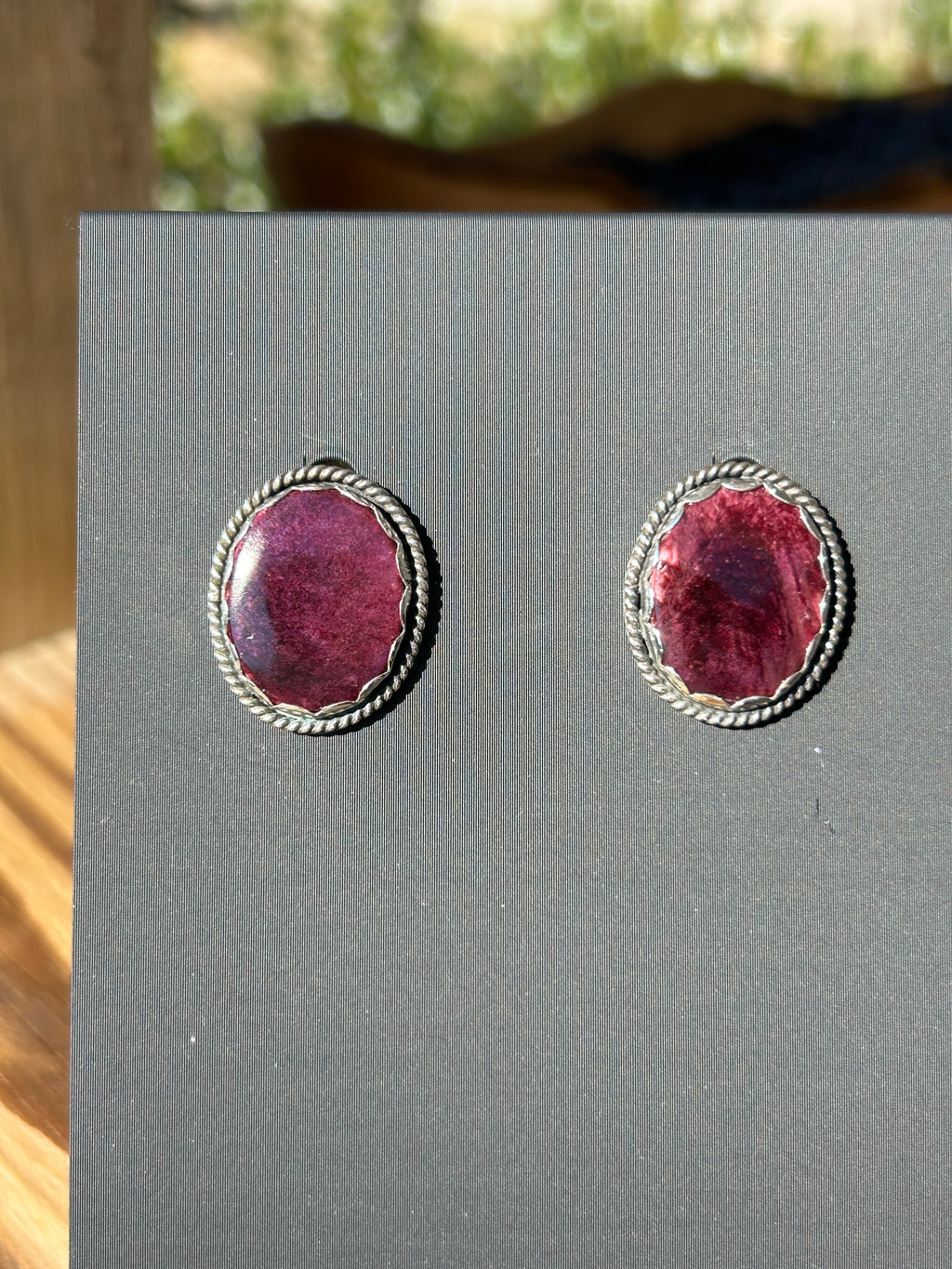 Purple Spiny Stud Earrings