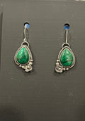 Green Malachite And Sterling Silver Dangle Earrings