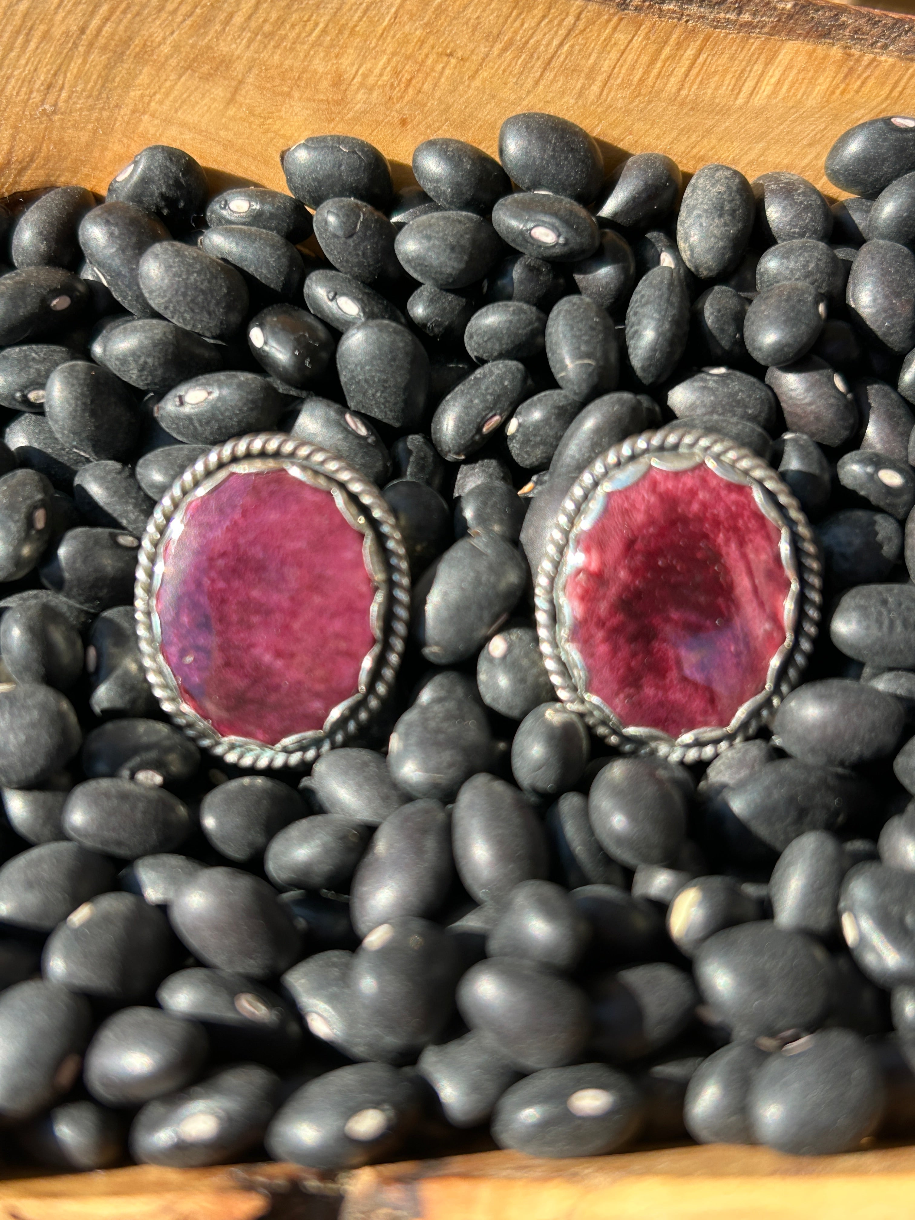 Purple Spiny Stud Earrings