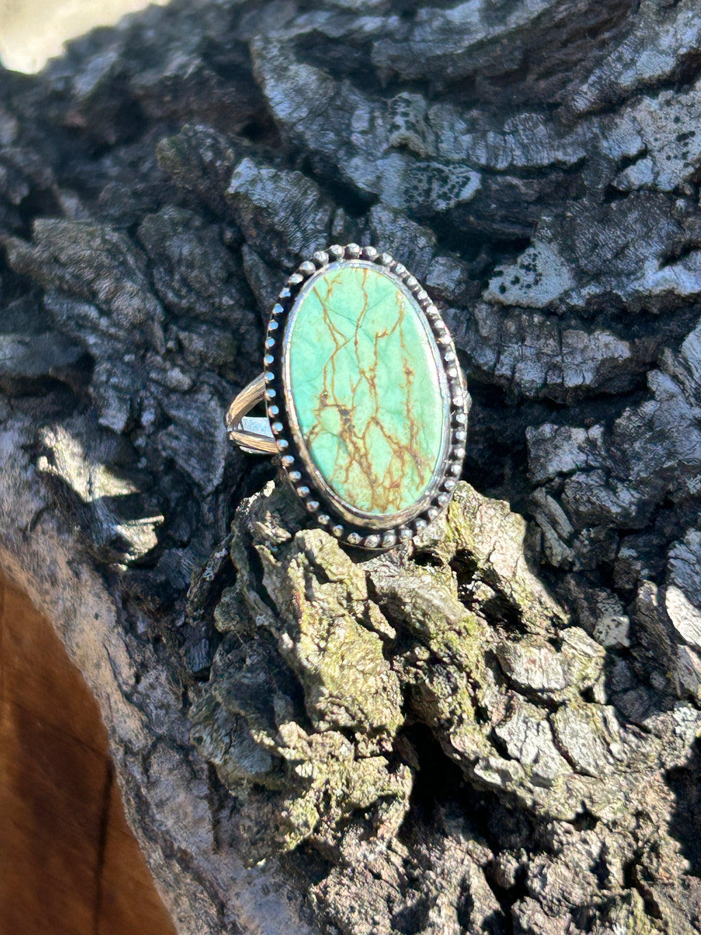 Turquoise and Sterling silver ring size 7