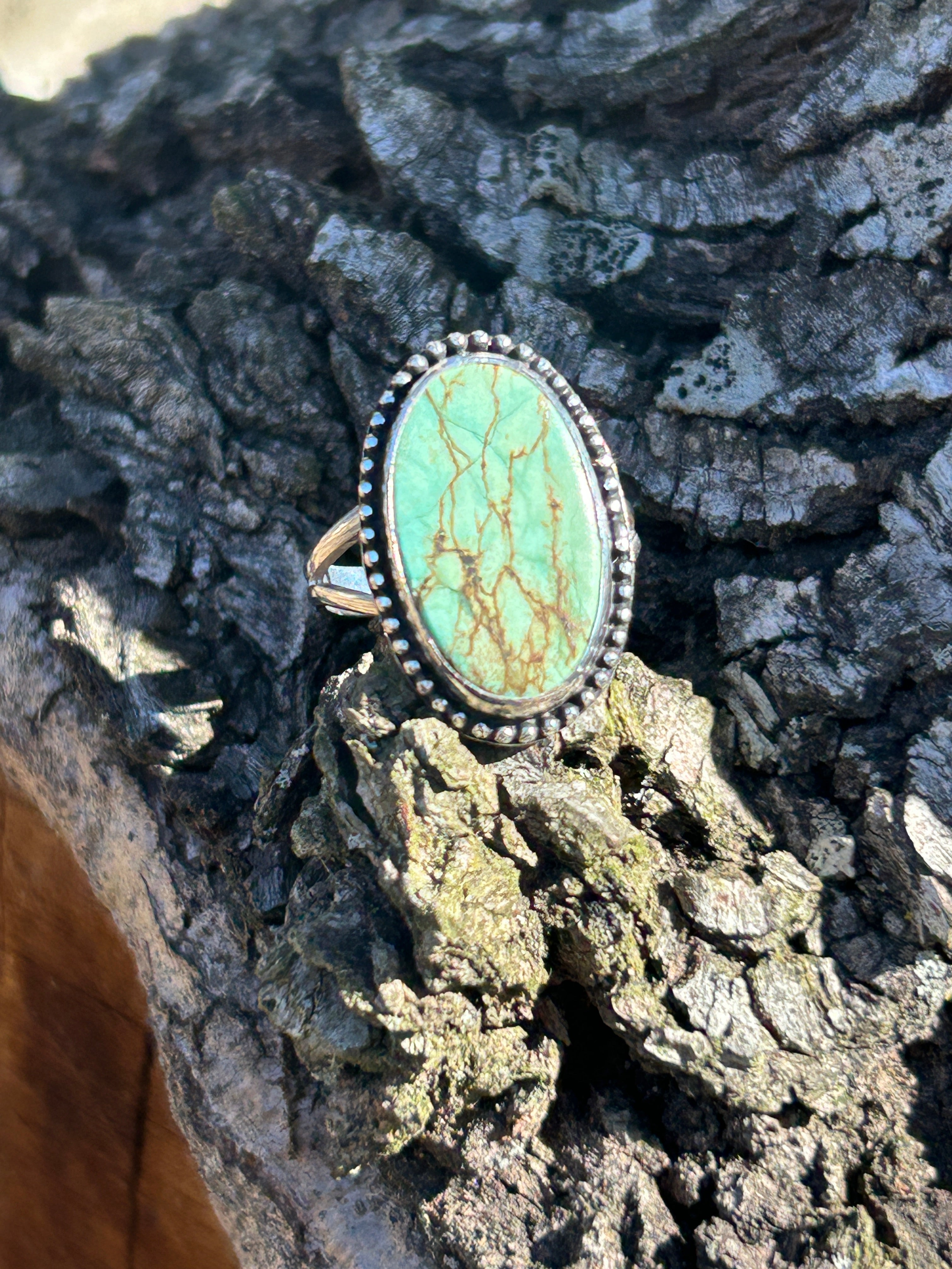 Turquoise and Sterling silver ring size 7
