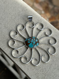Large Flower Turquoise Pendant