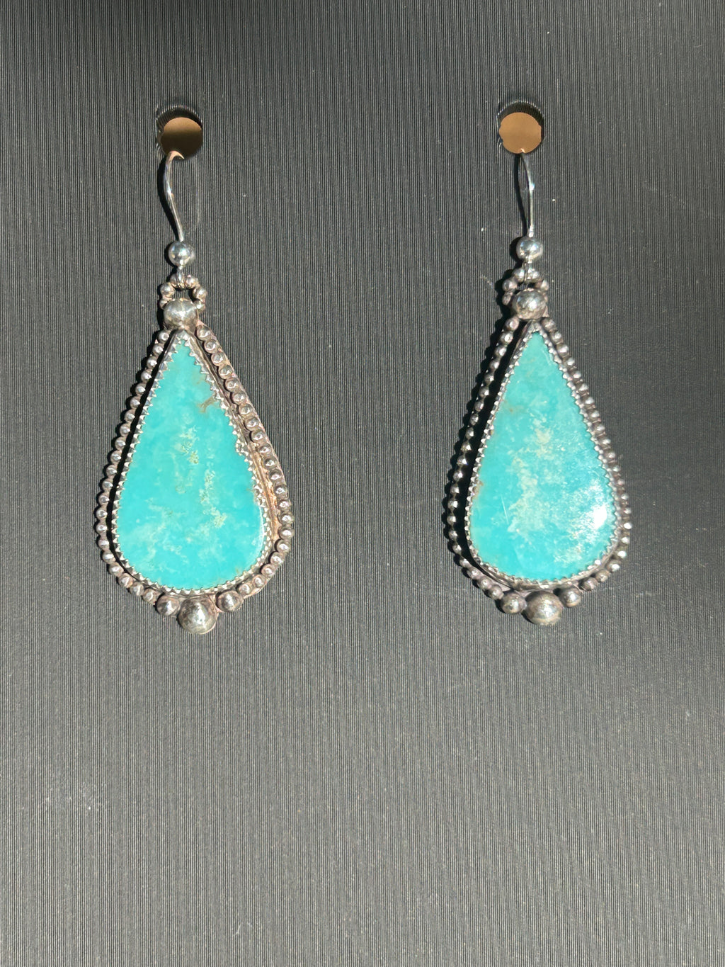 Turquoise and Sterling Silver Dangle drop earrings