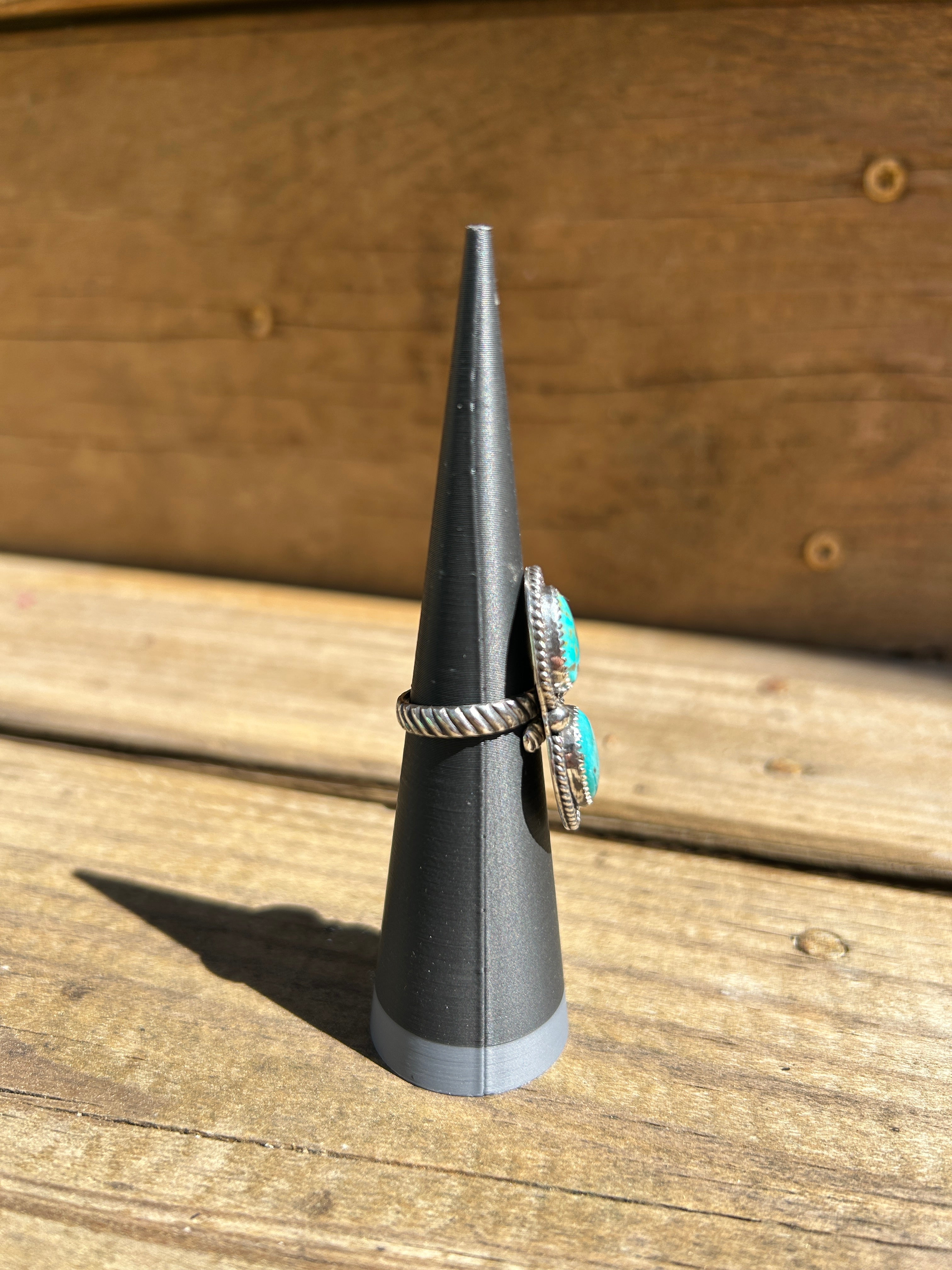 Beautiful Sonoran Turquoise and Sterling Silver adjustable ring
