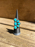 Sonoran turquoise and Sterling silver 1/2 cluster adjustable ring