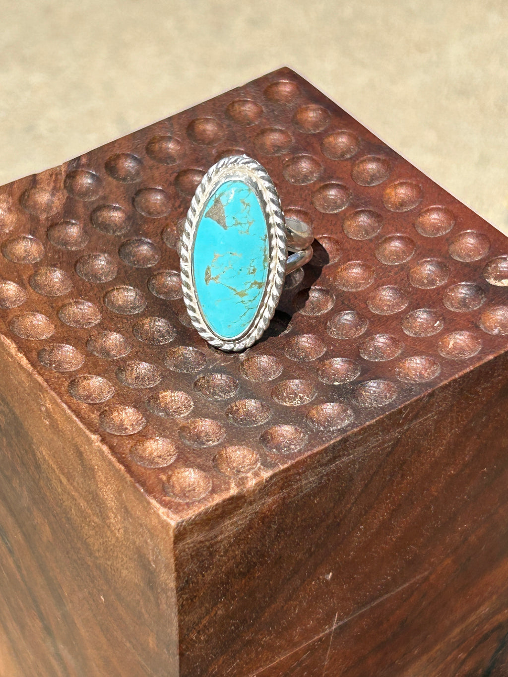 Blue Sonoran Turquoise Ring size 8
