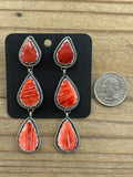 Red Spiny Statement earrings