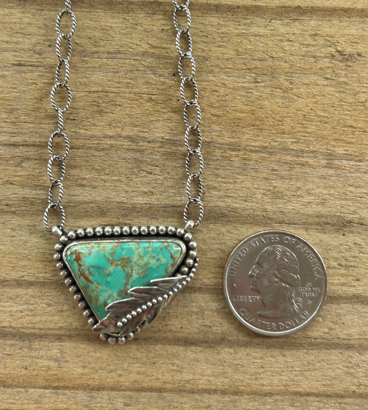 Triangle Green Springs Turquoise Necklace