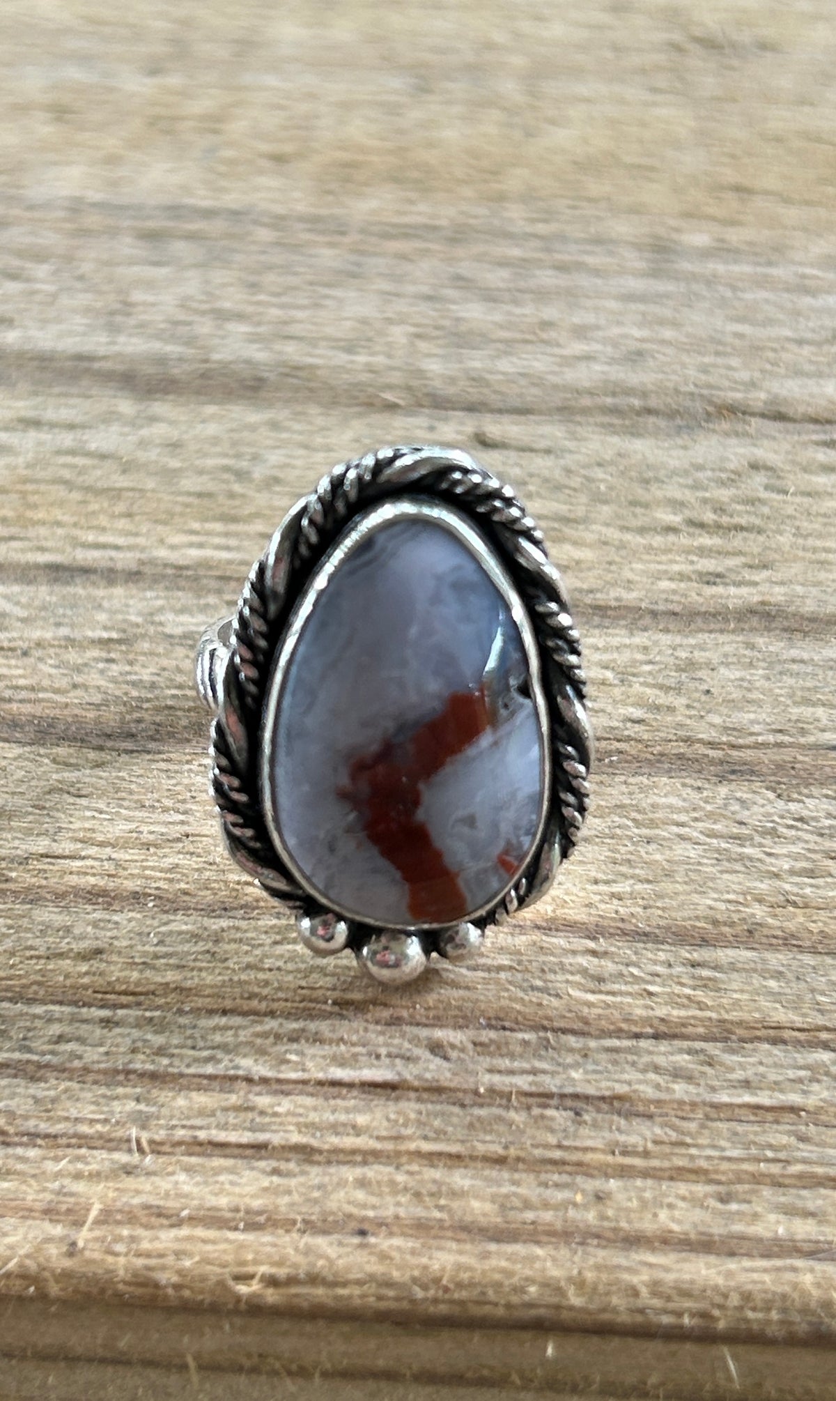Brown and Gray Agate Ring size 7