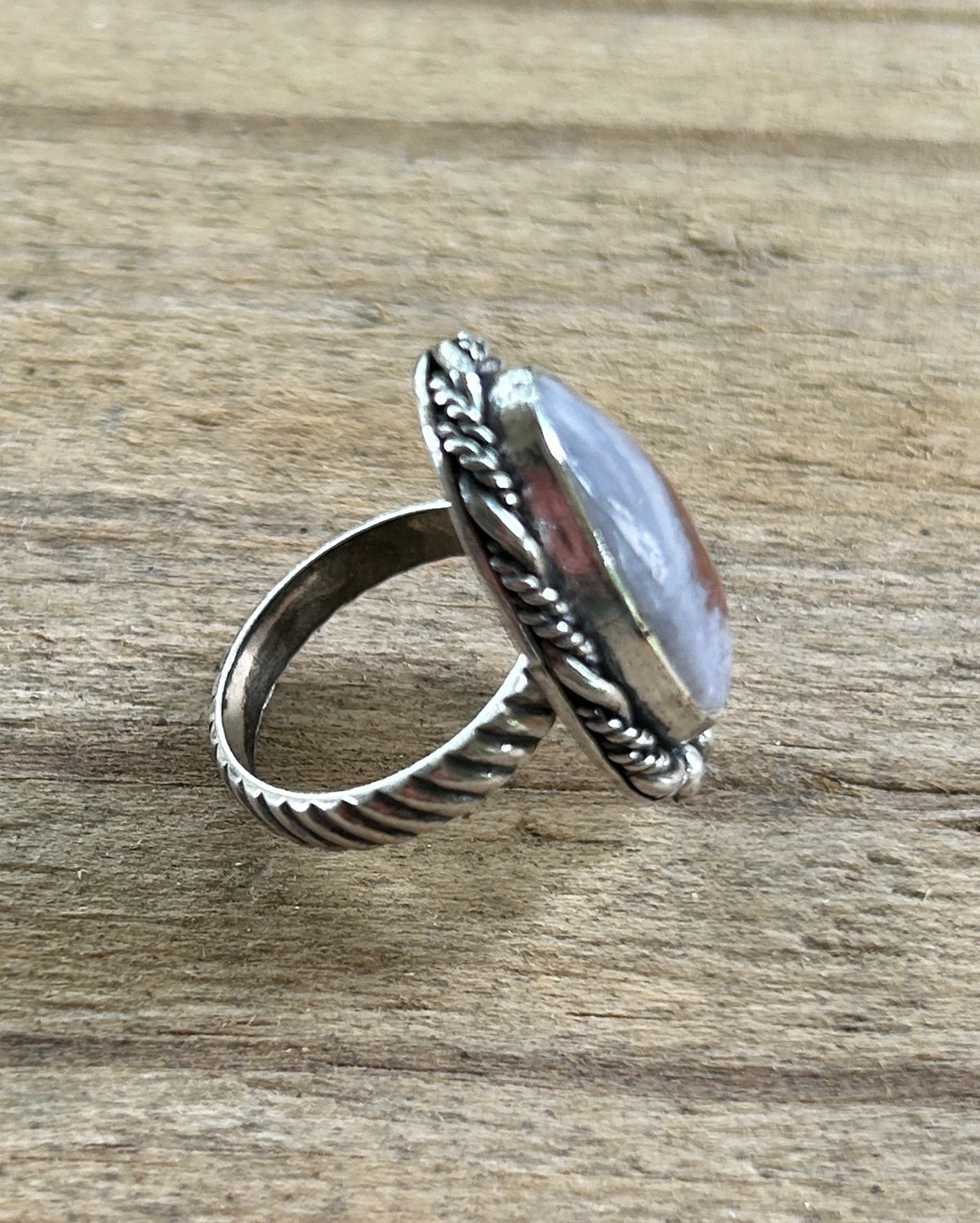 Brown and Gray Agate Ring size 7
