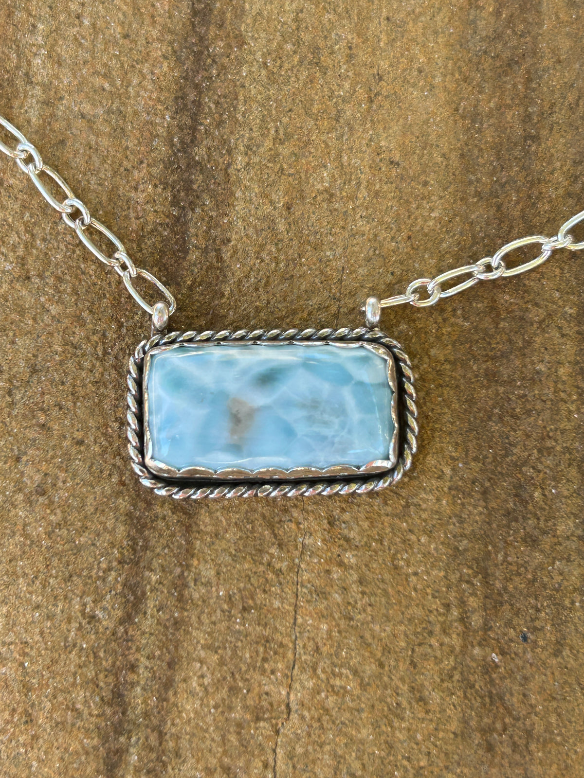 Larimar Bar Necklace
