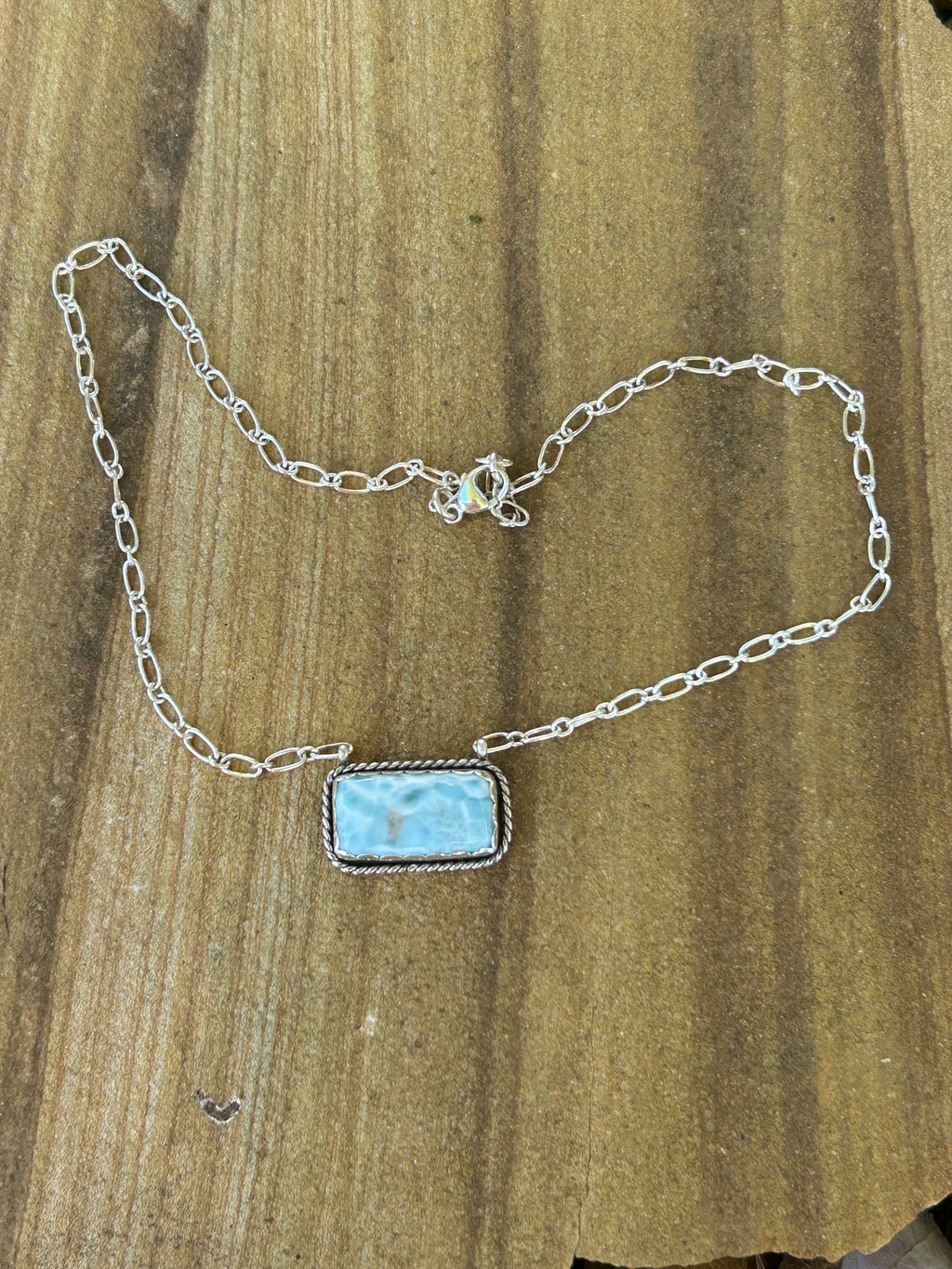 Larimar Bar Necklace