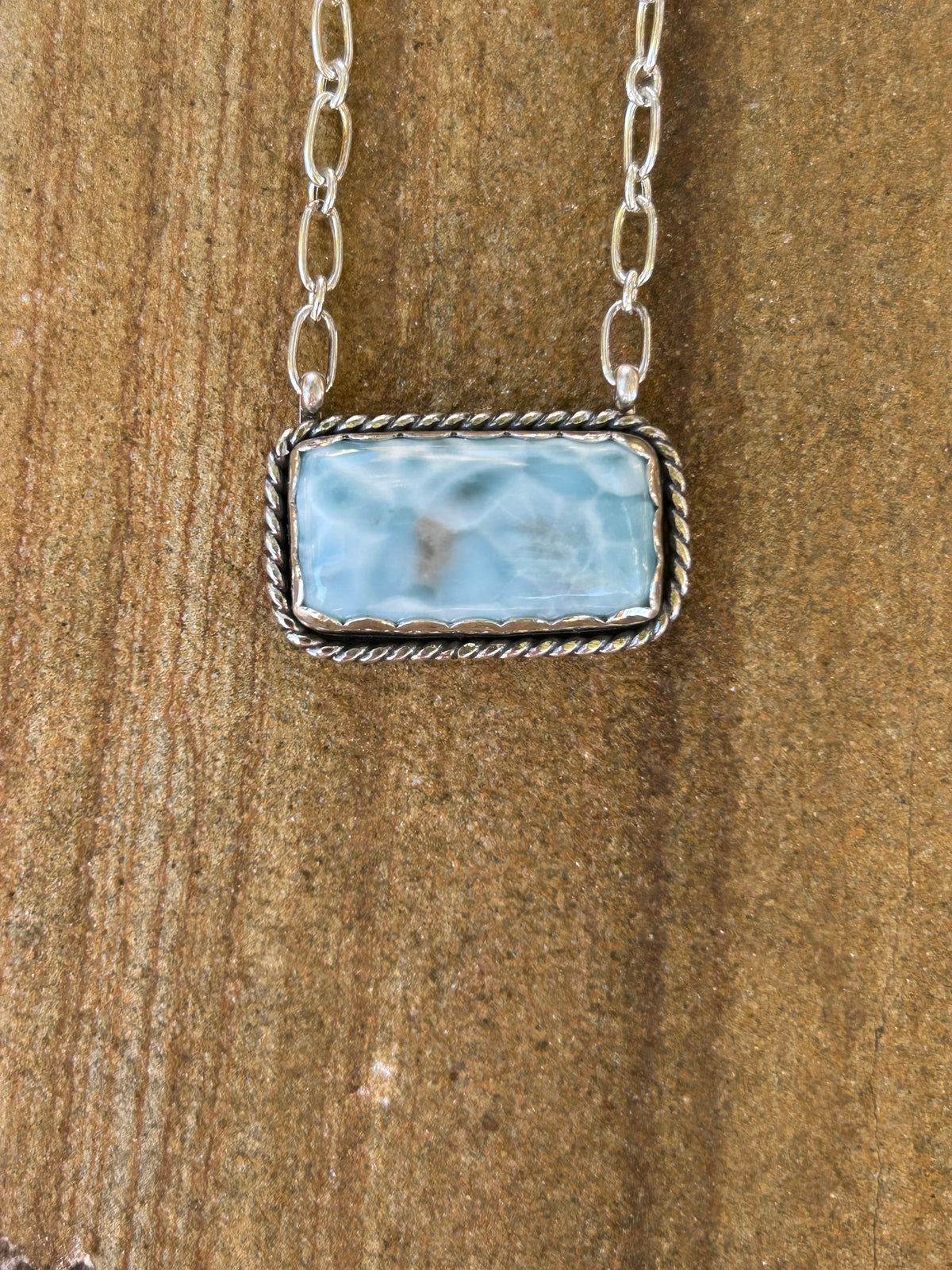 Larimar Bar Necklace