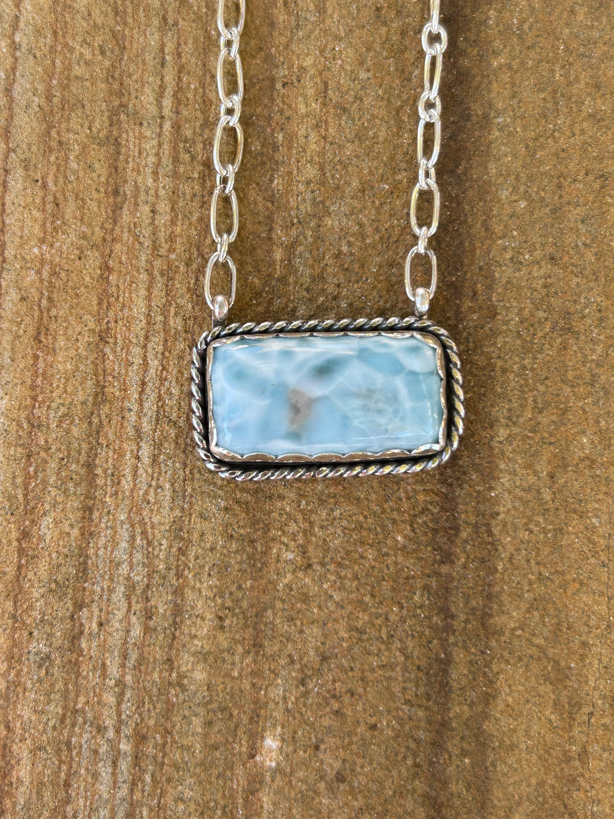 Larimar Bar Necklace