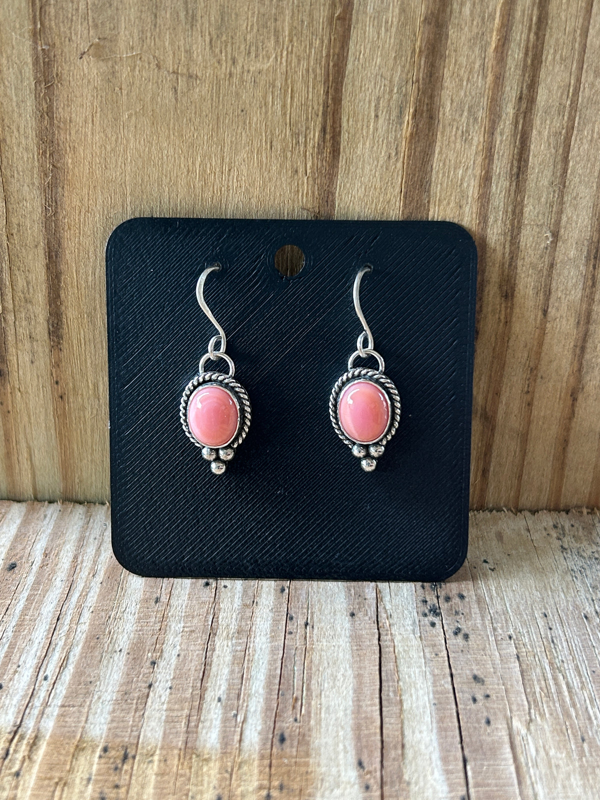 Dainty Pink Conch Earrings