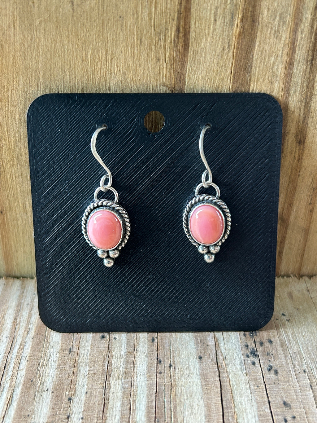 Dainty Pink Conch Earrings